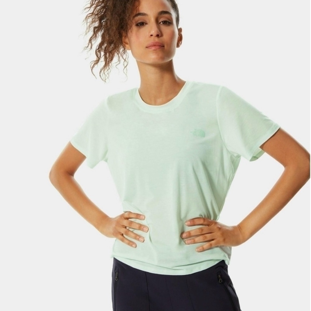 The North Face Wander Twist-Back Short Sleeve Athletic T-Shirt Mint Green Sz L